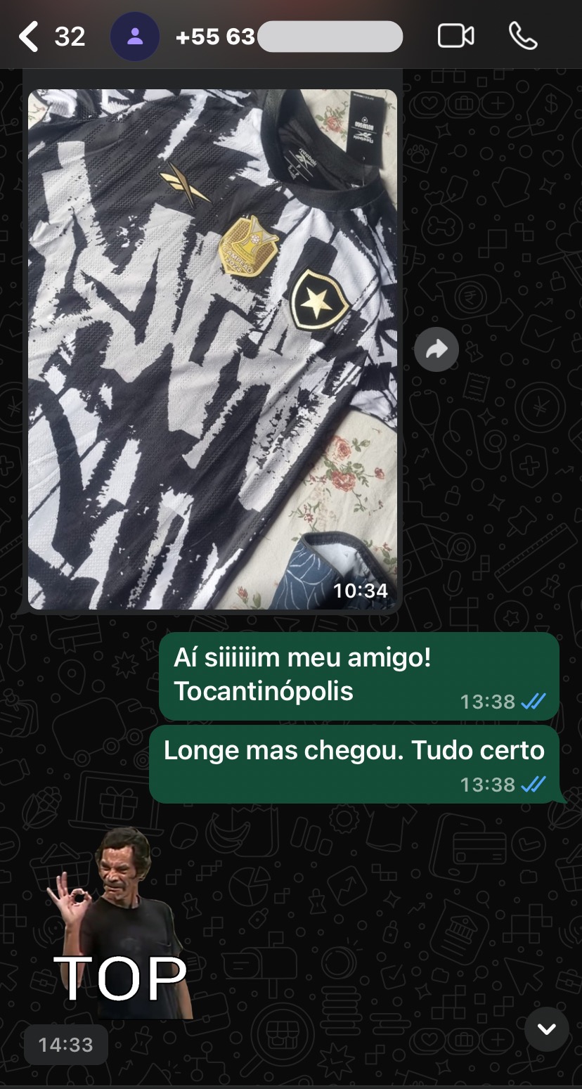 Avaliação positiva da camisa do Botafogo