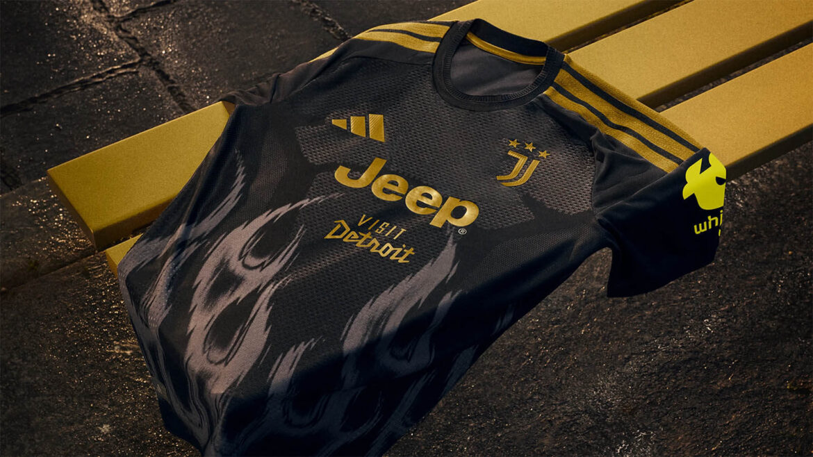 Camisa Juventus III 26/27 Torcedor Adidas Masculina Preta com Detalhes Dourados Ouro