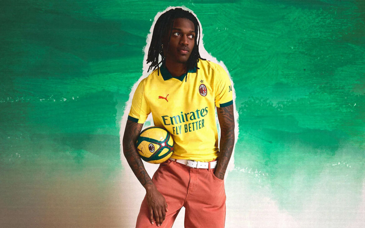 Camisa AC Milan Third 25/26 Torcedor Puma Masculina Amarela com Detalhes Verdes