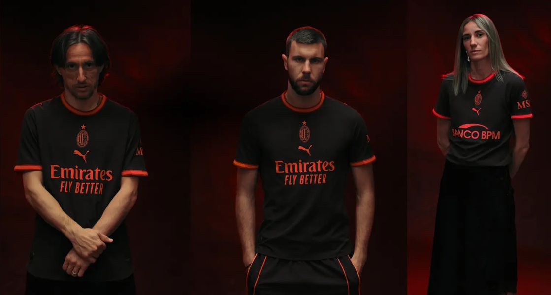 Detalhes da Camisa Milan Third 26/27 Puma Preta e Vermelha