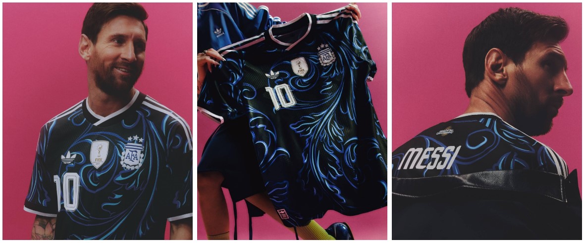 Detalhes camisa Argentina preta 2026 Adidas