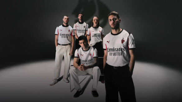 Camisa AC Milan Away 25/26 Torcedor Puma Masculina Branca Vermelha e Preta