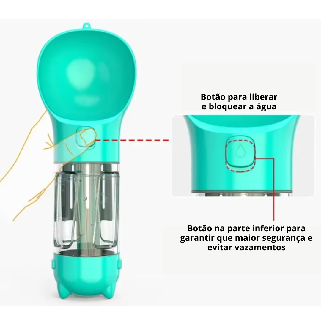 garrafa multifuncional para pets