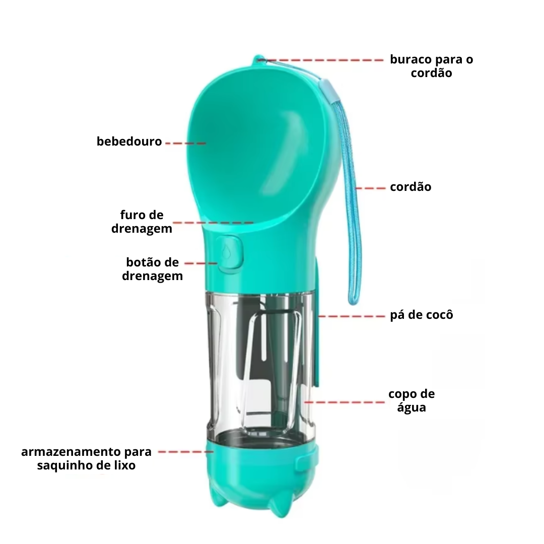 garrafa multifuncional para pets