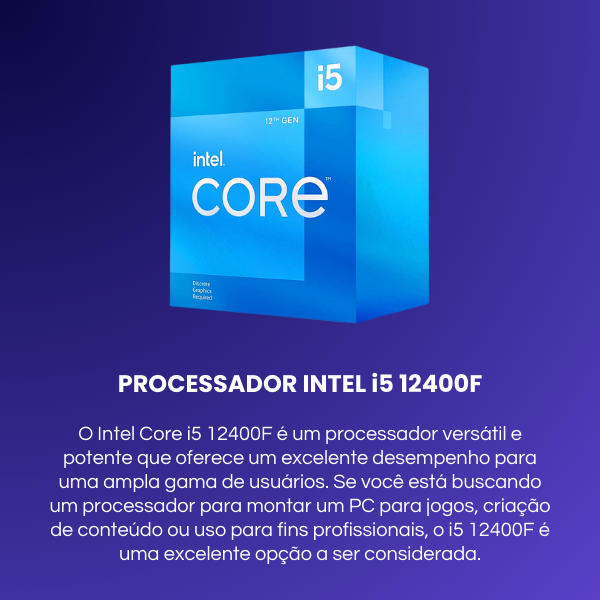 cpu intel processador i5 12400f