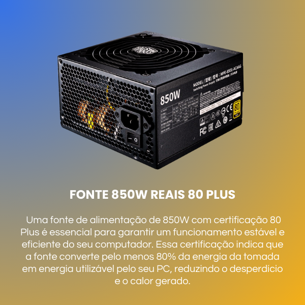 fonte 500w reais 80 plus cooler master