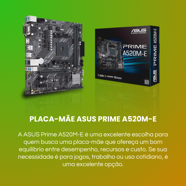 placa mãe asus a520m-e motherboard