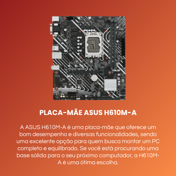 placa mãe asus h610 motherboard wifi