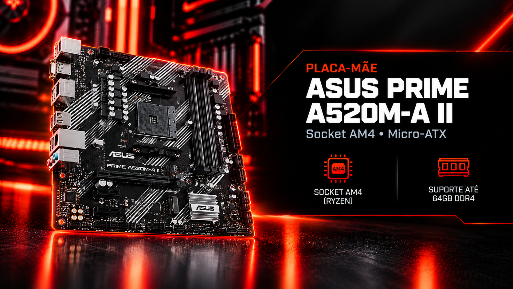 Placa-m&atilde;e ASUS Prime A520M-A II
