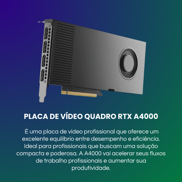 placa de video gpu quadro nvidia rtx a4000