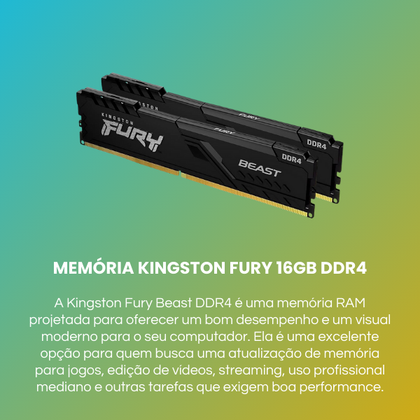 memoria kingston fury beast 8gb 16gb 2x ddr4