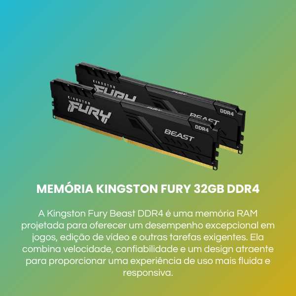 memoria kingston fury beast 32gb 16gb 2x ddr4