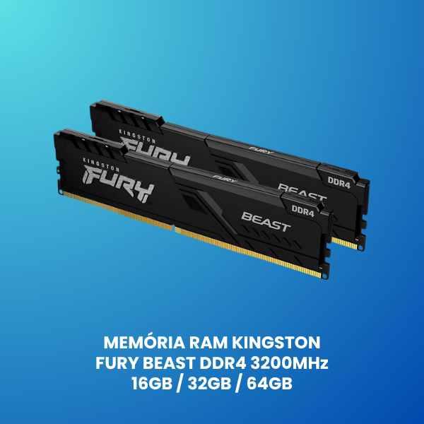 memoria ram kingston fury beast 16gb 32gb 64gb ddr4 3200mhz