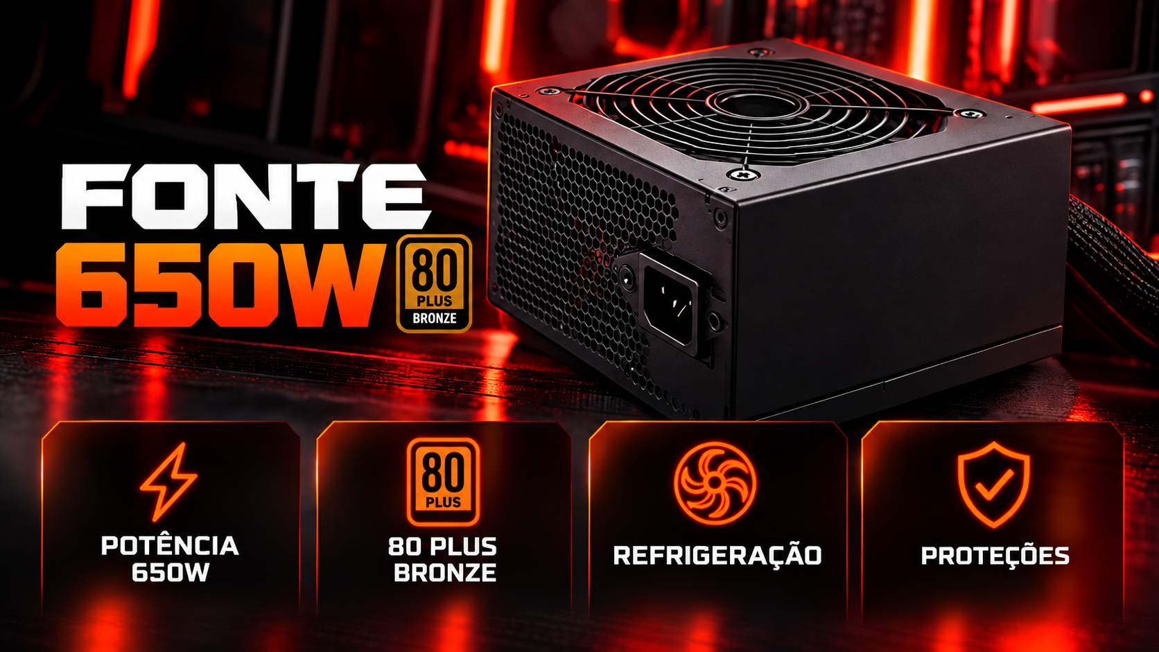 Fonte 650W 80 Plus Bronze