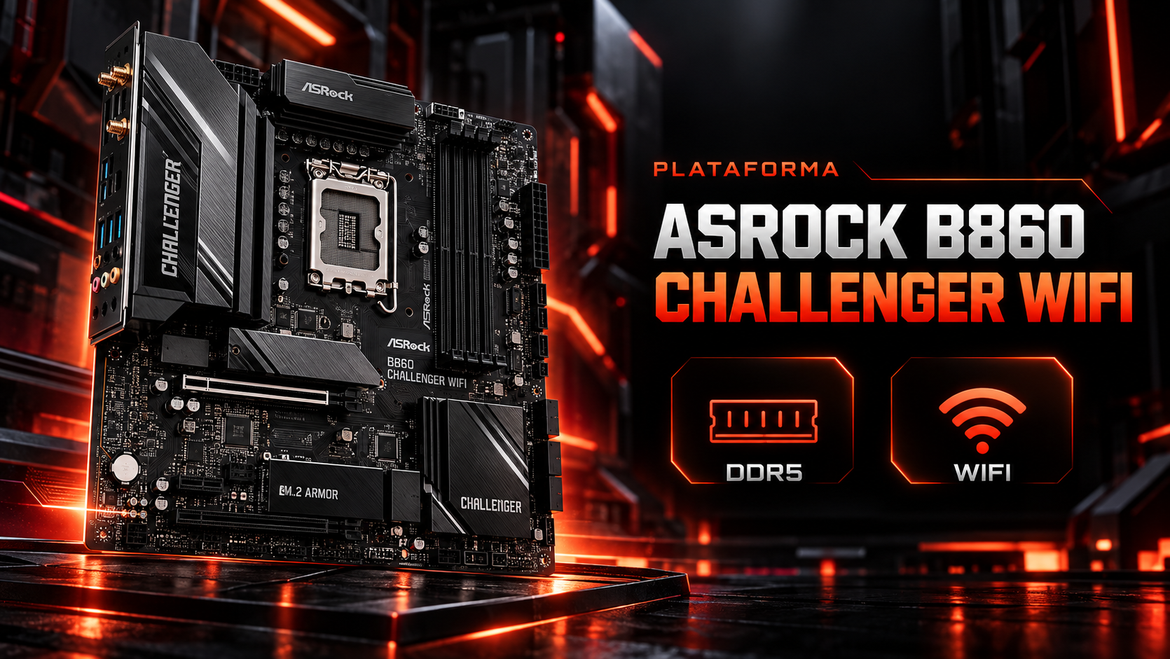 Placa-m&atilde;e ASRock B860 Challenger WiFi