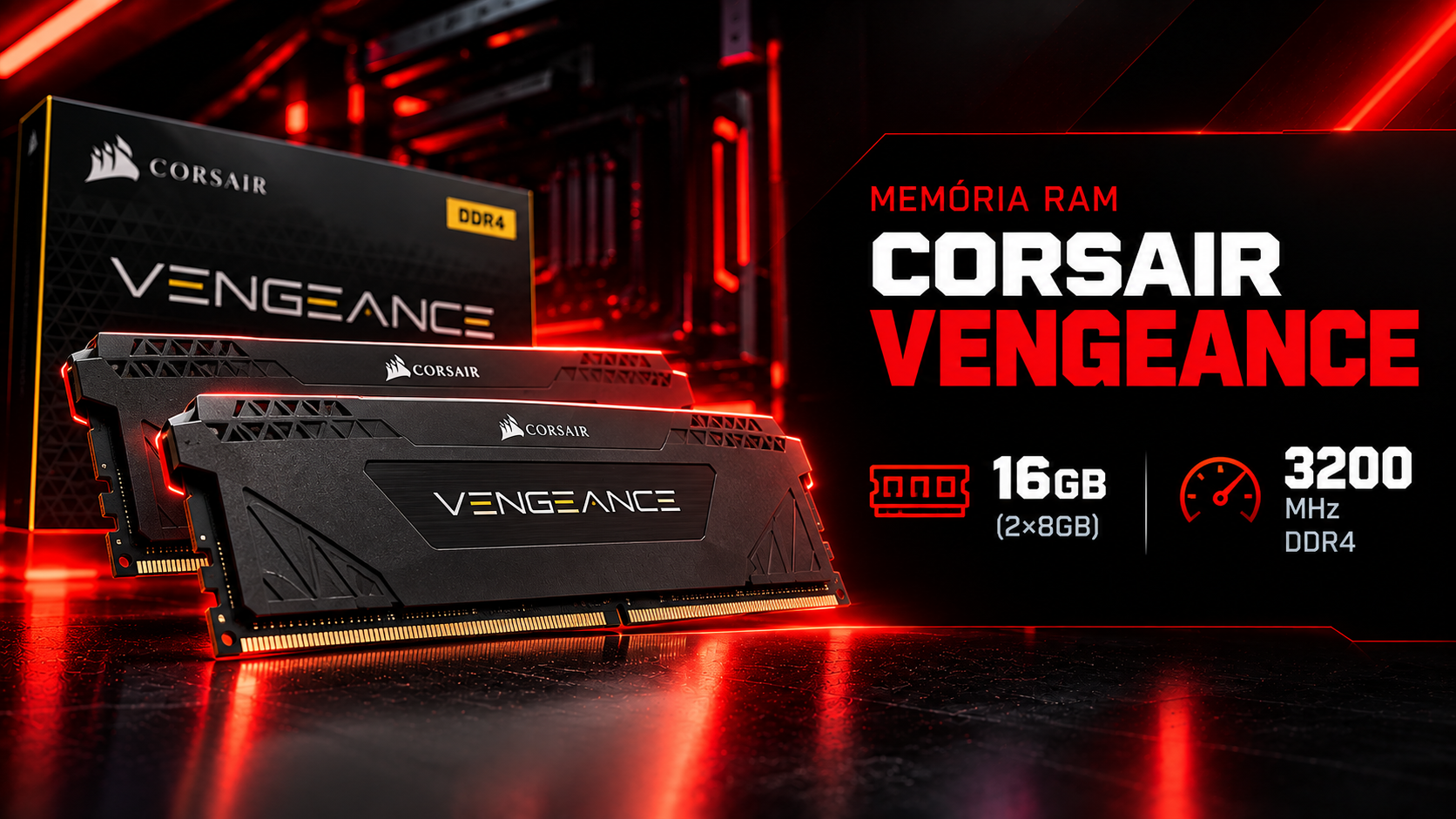 Mem&oacute;ria Corsair Vengeance 16GB DDR4 3200MHz