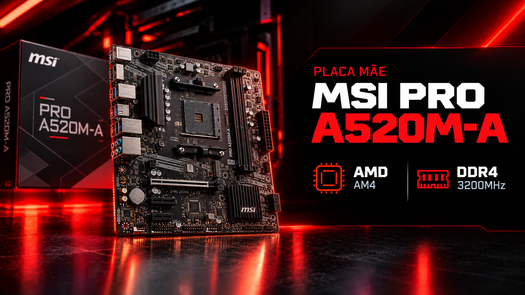 Placa-m&atilde;e MSI PRO A520M-A