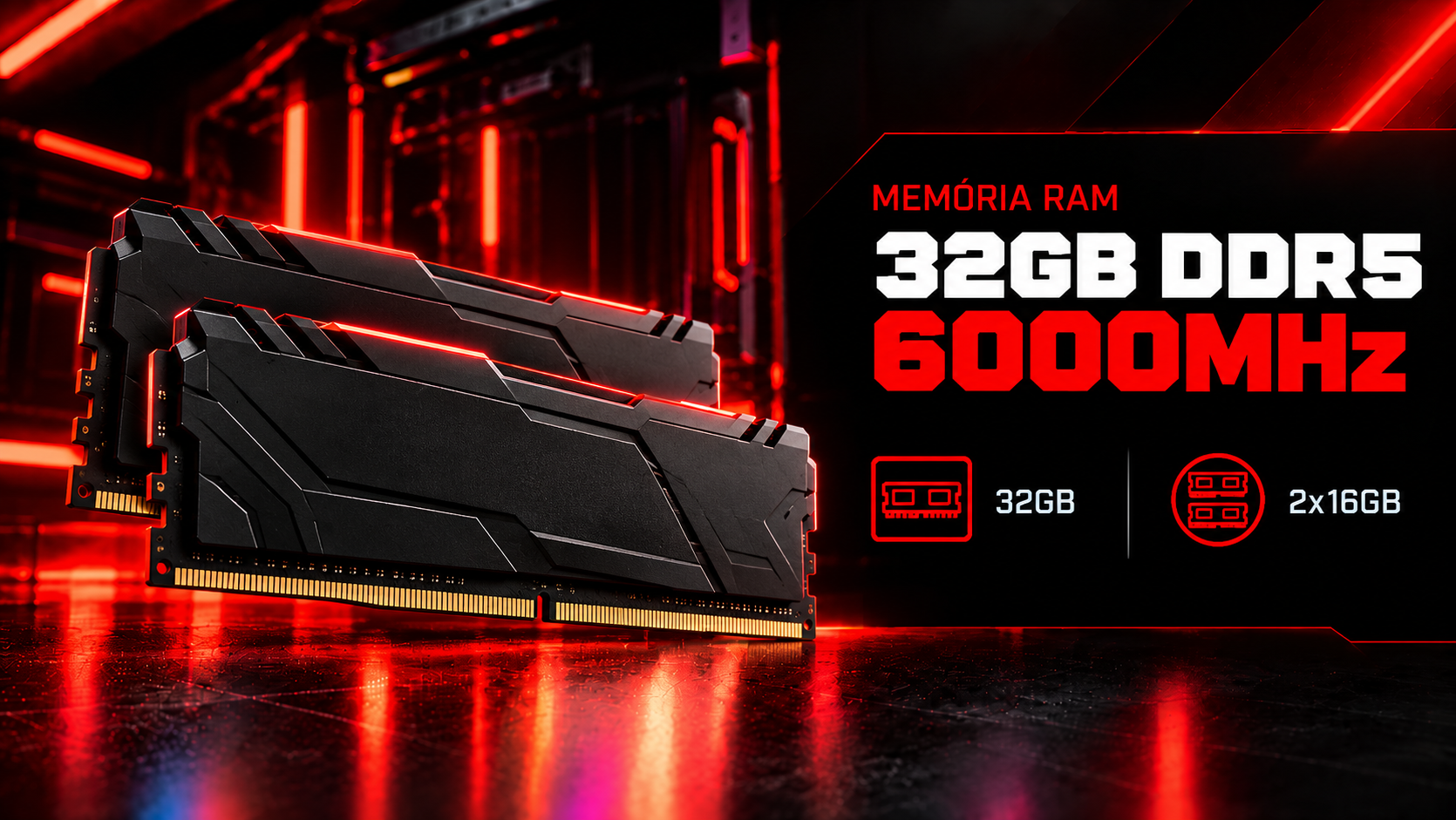 Mem&oacute;ria RAM 32GB DDR5 6000MHz