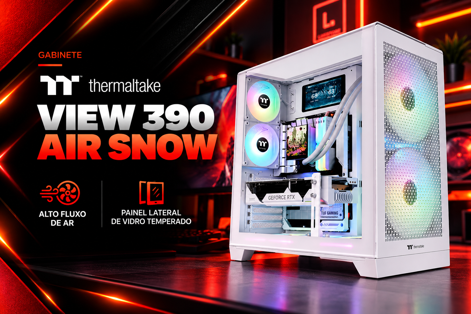 Gabinete Thermaltake View 390 Air Snow Branco