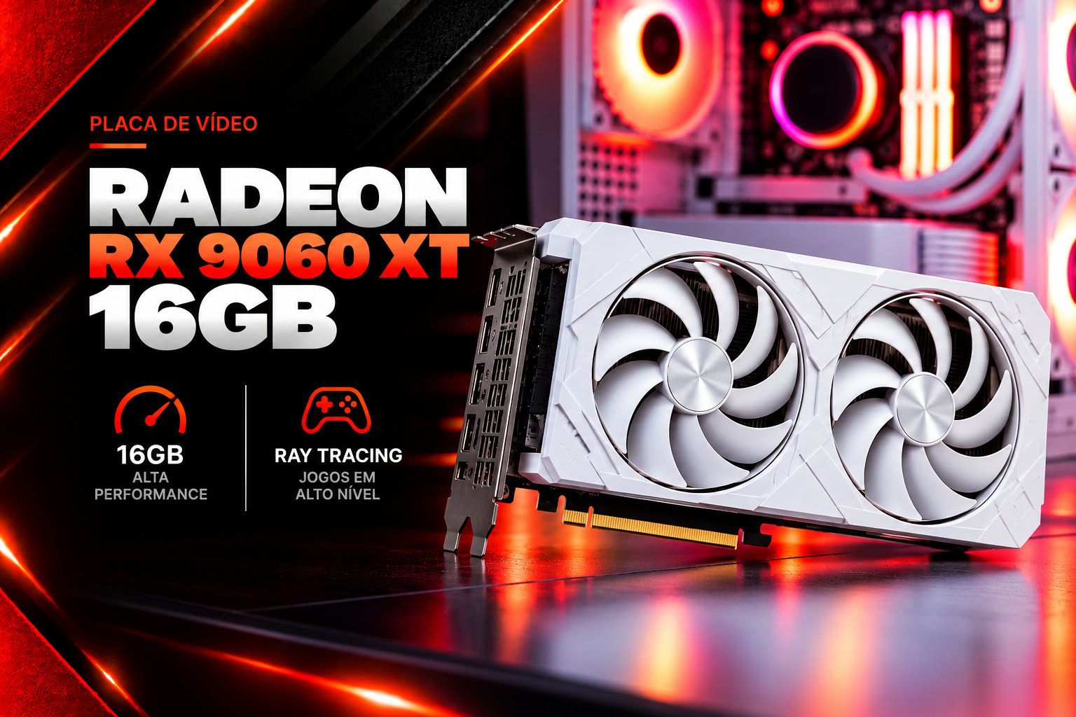 Radeon RX 9060 XT 16GB Branca