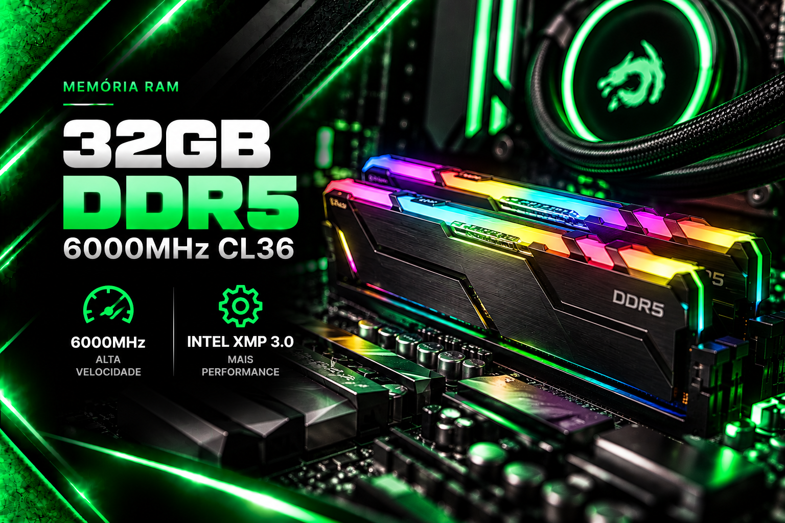 32GB DDR5 6000MHz CL36 Intel XMP 3.0