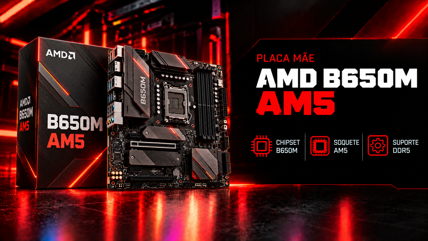Placa-m&atilde;e AMD B650M AM5