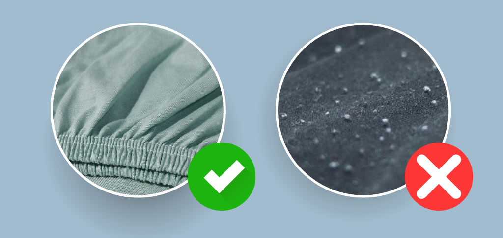 Compara&ccedil;&atilde;o: malha Majogart sem bolinhas x tecido com bolinhas