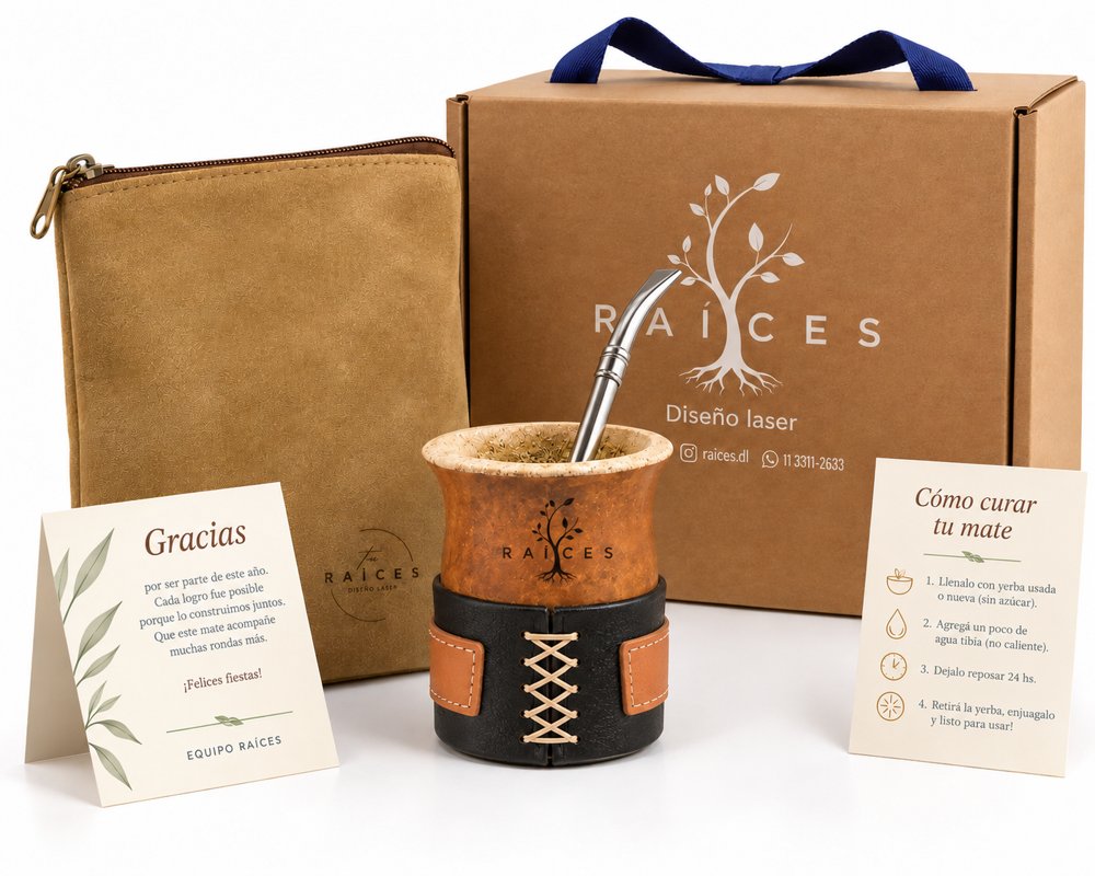 Kit Tradicional: mate criollo, bombilla y yerbera