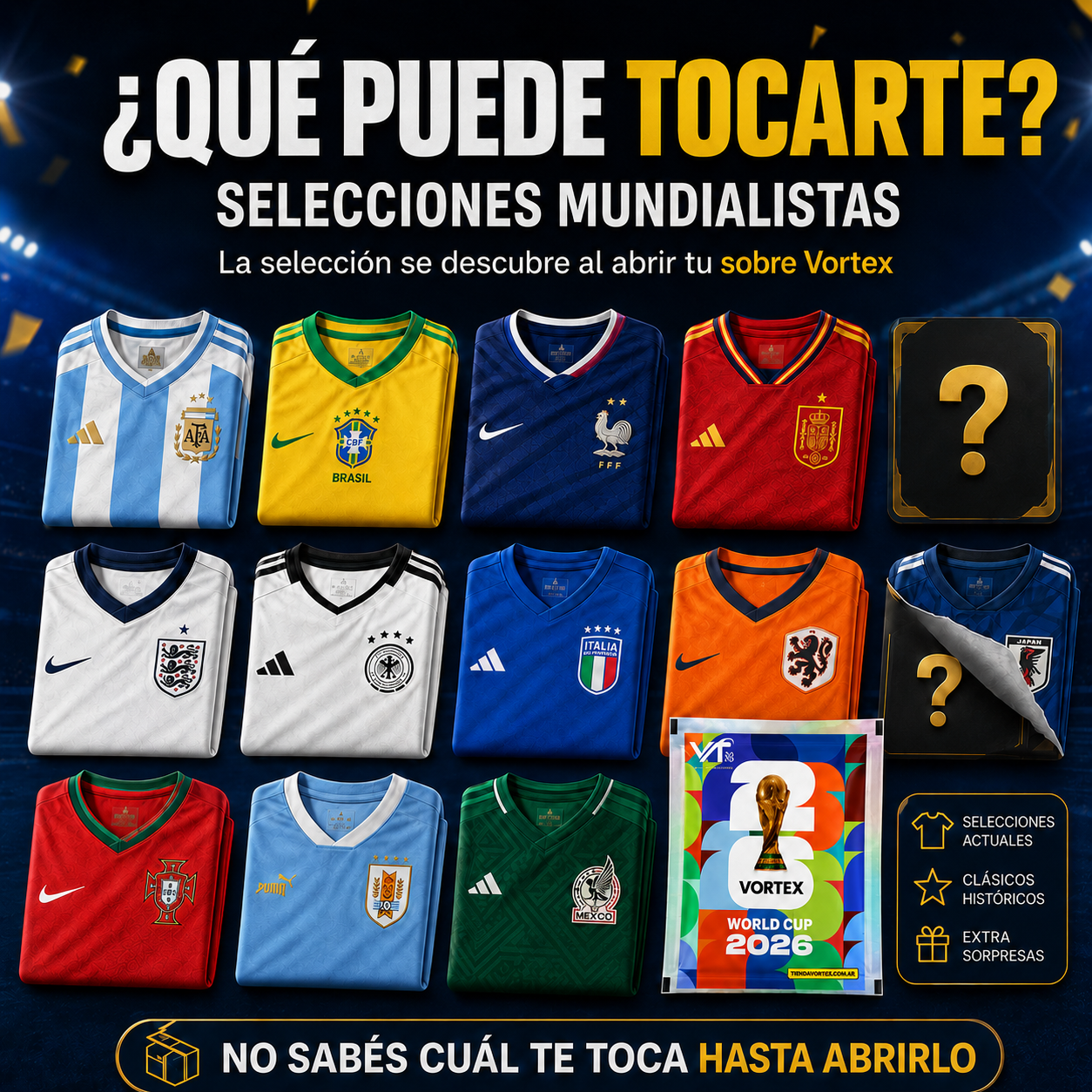 Variedad de camisetas sorpresa Vortex
