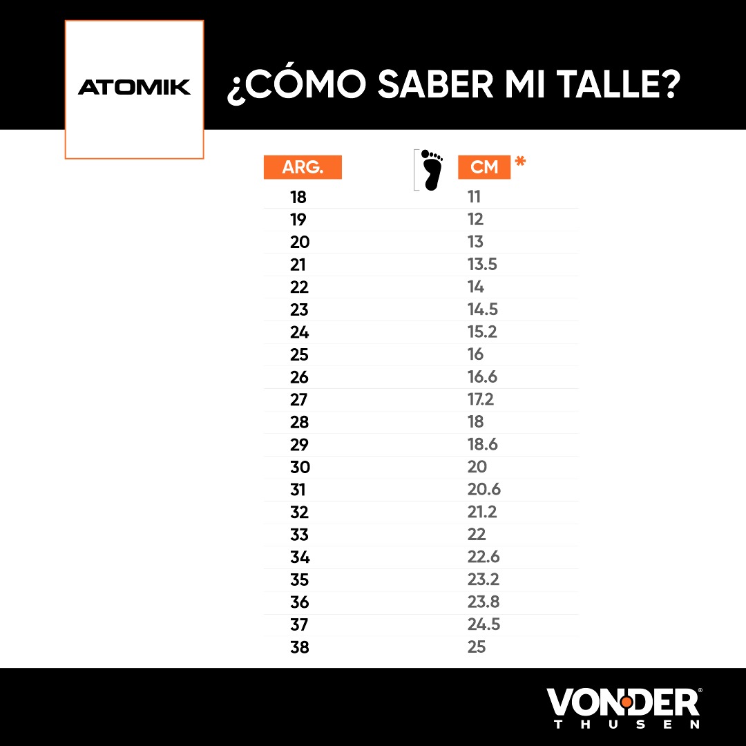 Guía de talles Atomik