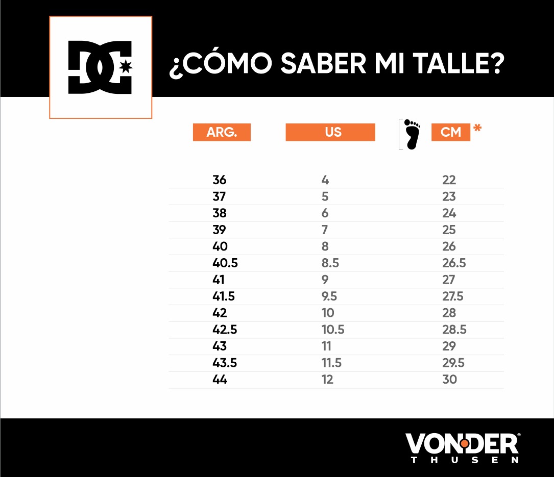 Guía de talles DC