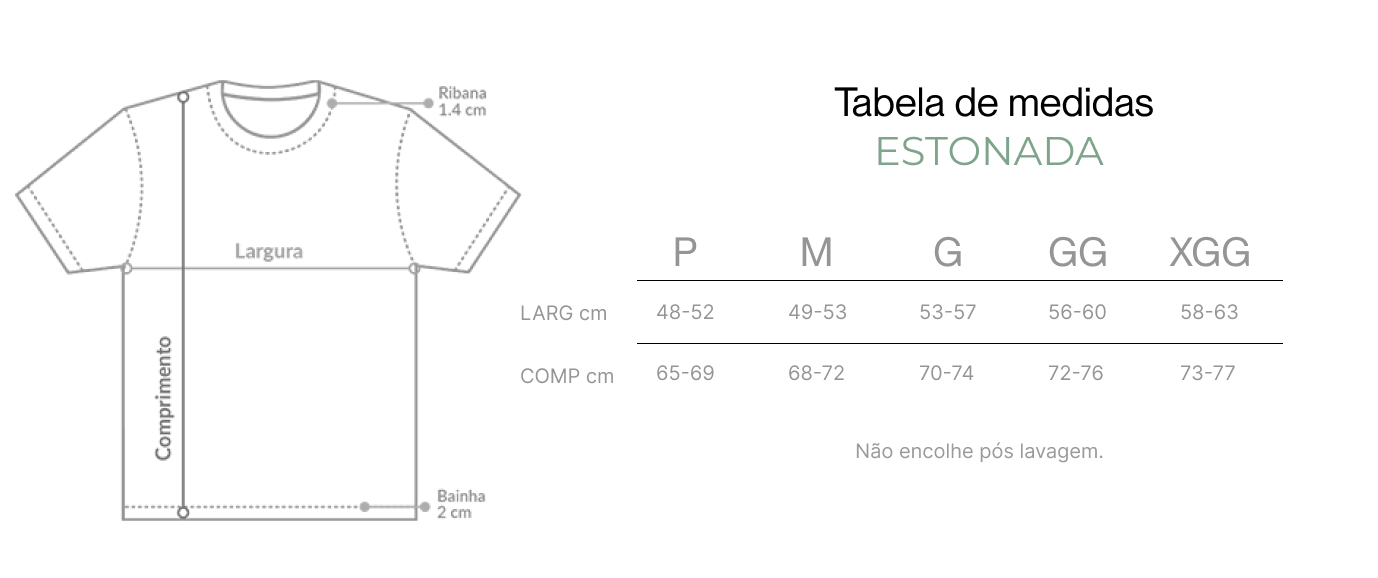 Medidas - Camiseta Estonada