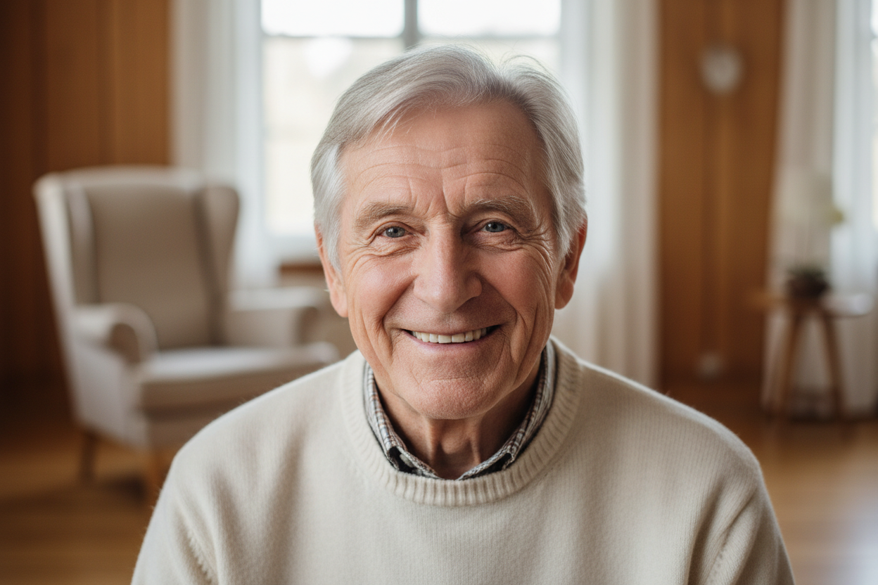 hombre mayor feliz