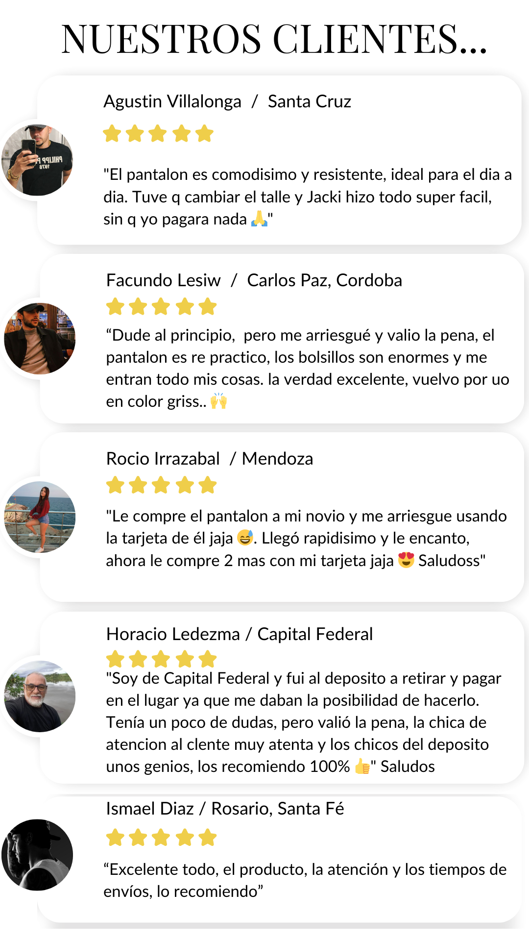 Testimonios de clientes de Cargo Premium