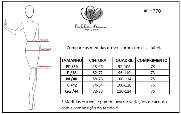 Tabela de medidas