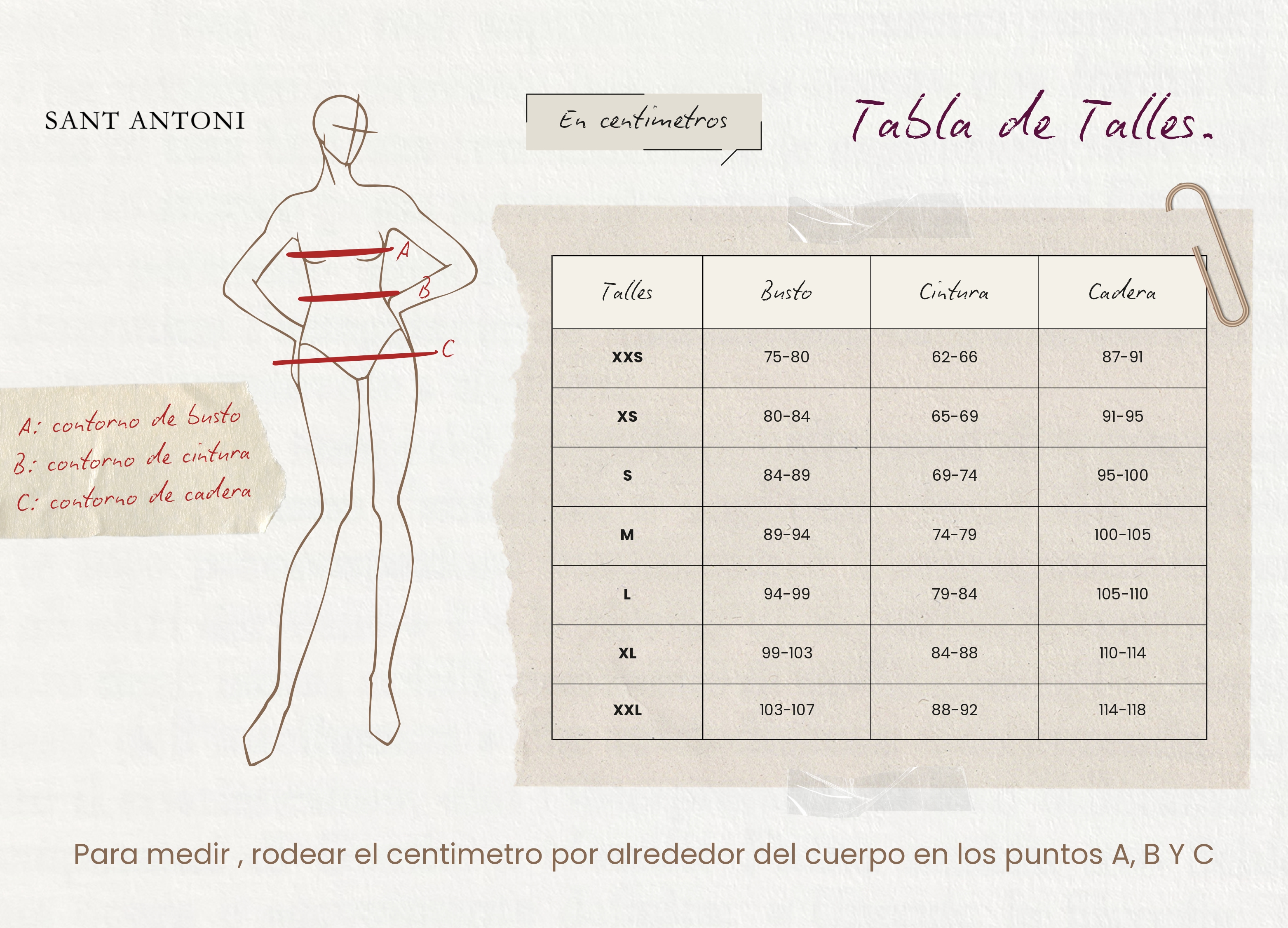 Guía de Talles Sant Antoni Clothes