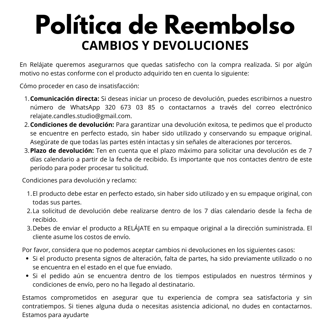 POLÍTICA DE REEMBOLSO