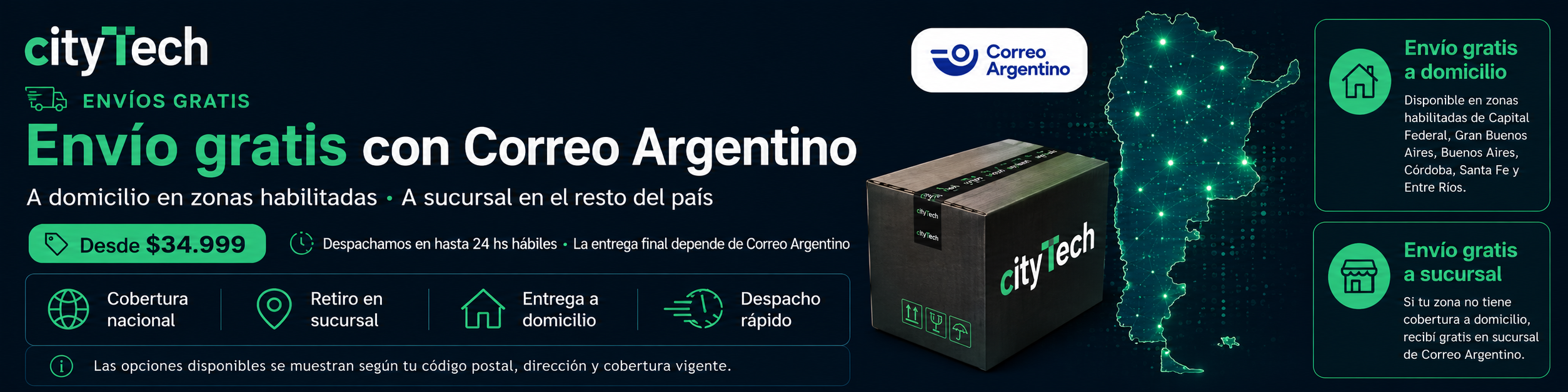 Envío gratis a sucursal CityTech