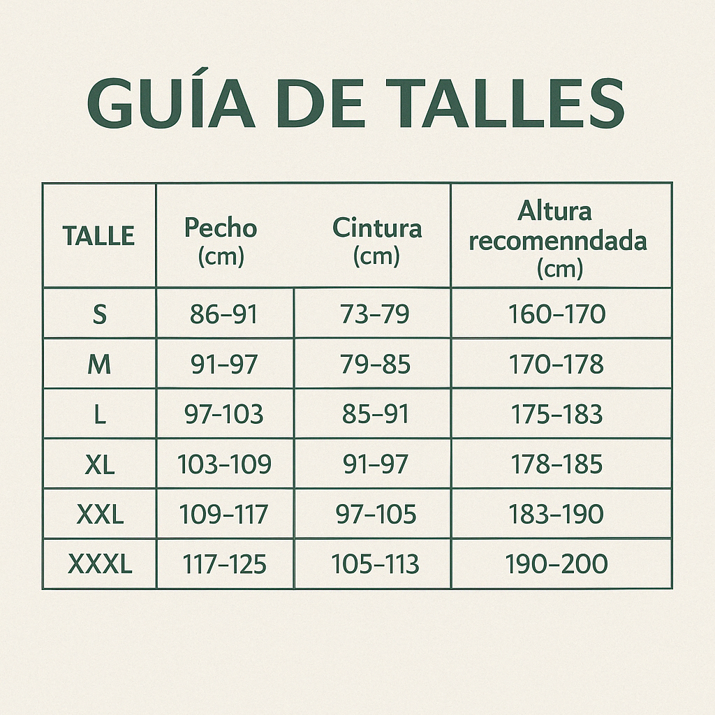 Guía visual de talles
