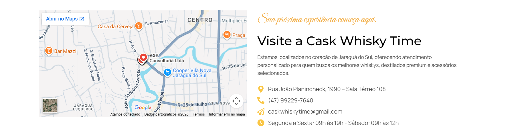 Mapa da localização da Cask Whisky Time em Jaraguá do Sul