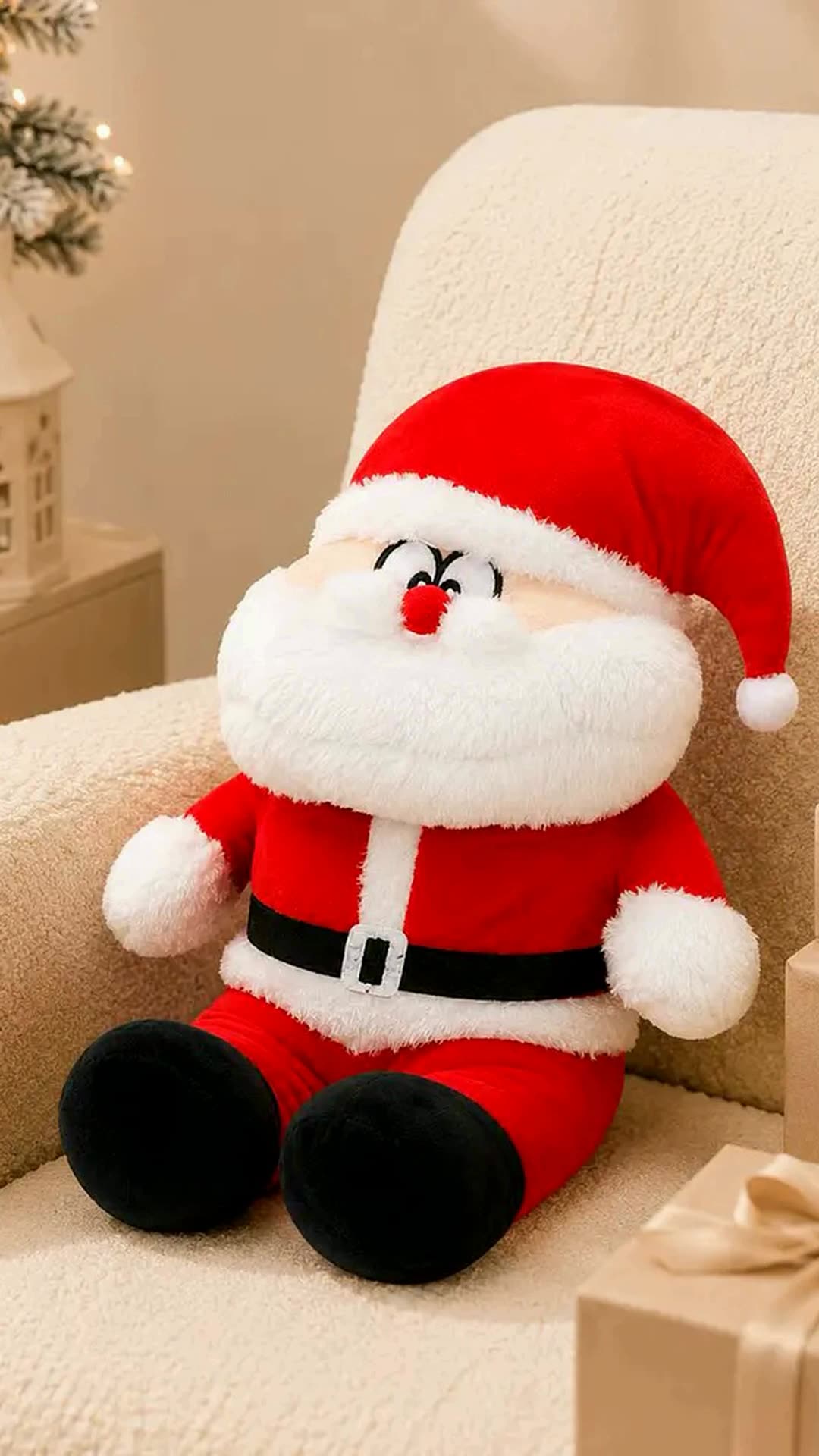 Papá Noel que respira, tierno y suave, listo para acompañar las noches