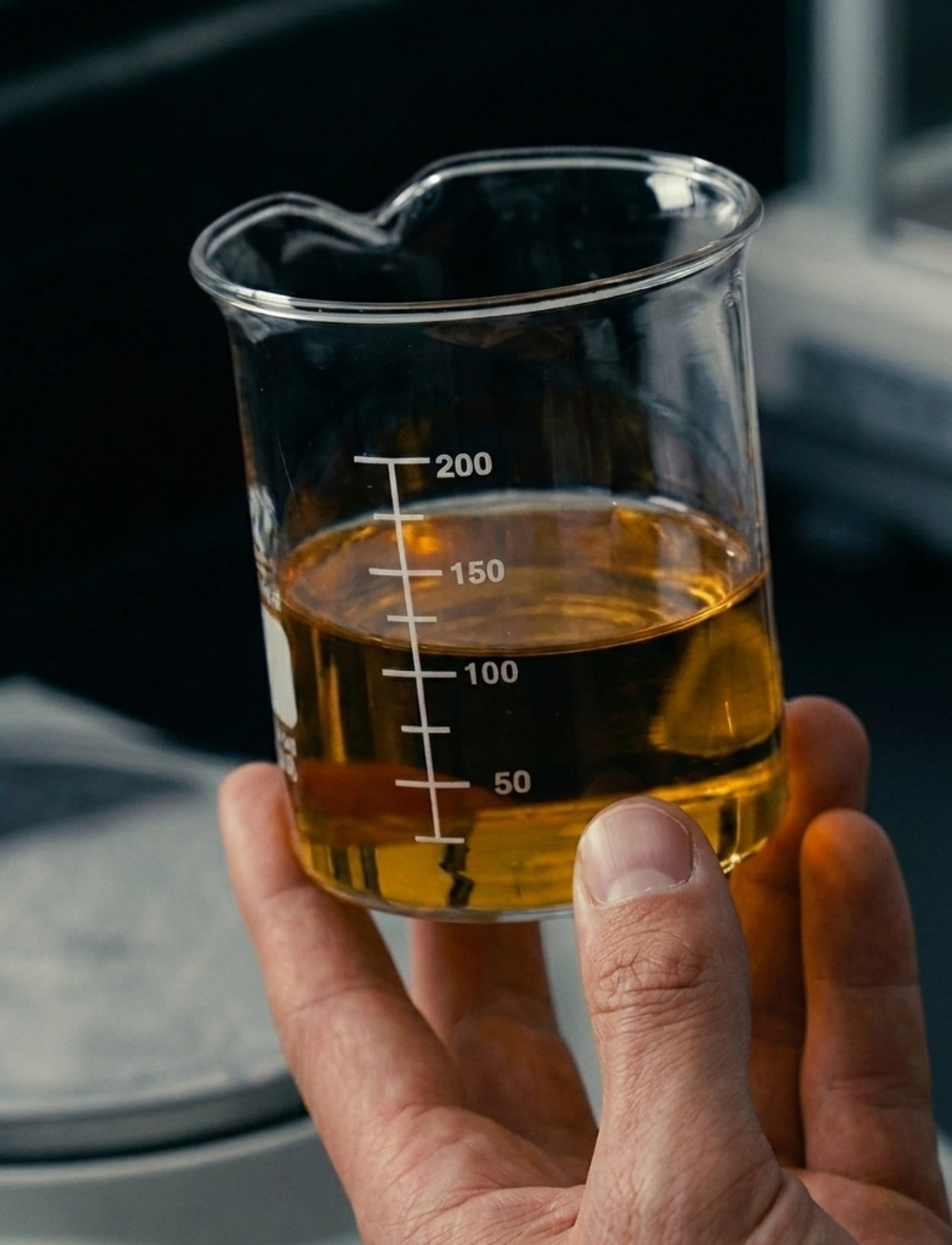 Vaso precipitado con una formulación de Hábito