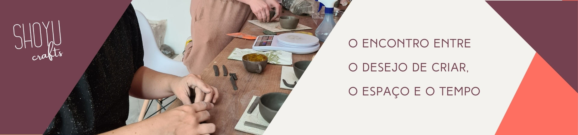 Coworking Shoyu Crafts com ceramistas em atividade