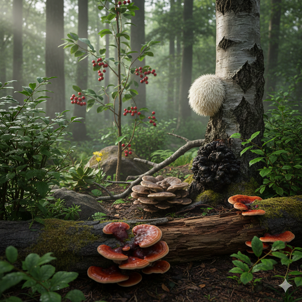 adaptogenos en el bosque