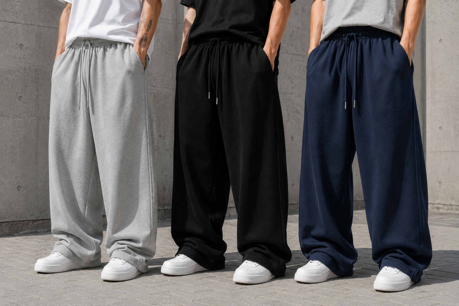 Colores baggy BISNES — Negro, Gris, Azul