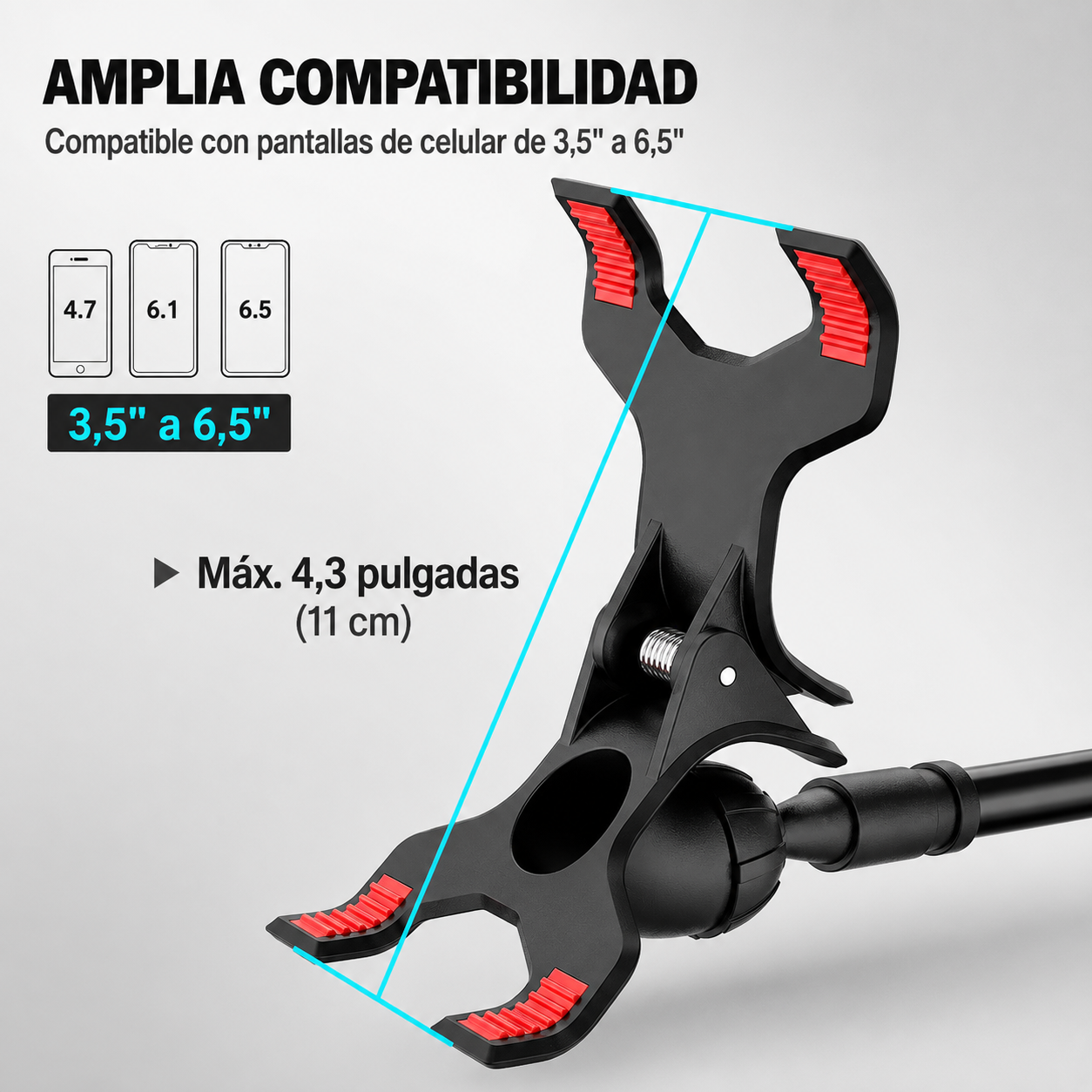 Ficha t&eacute;cnica del soporte flexible para celular