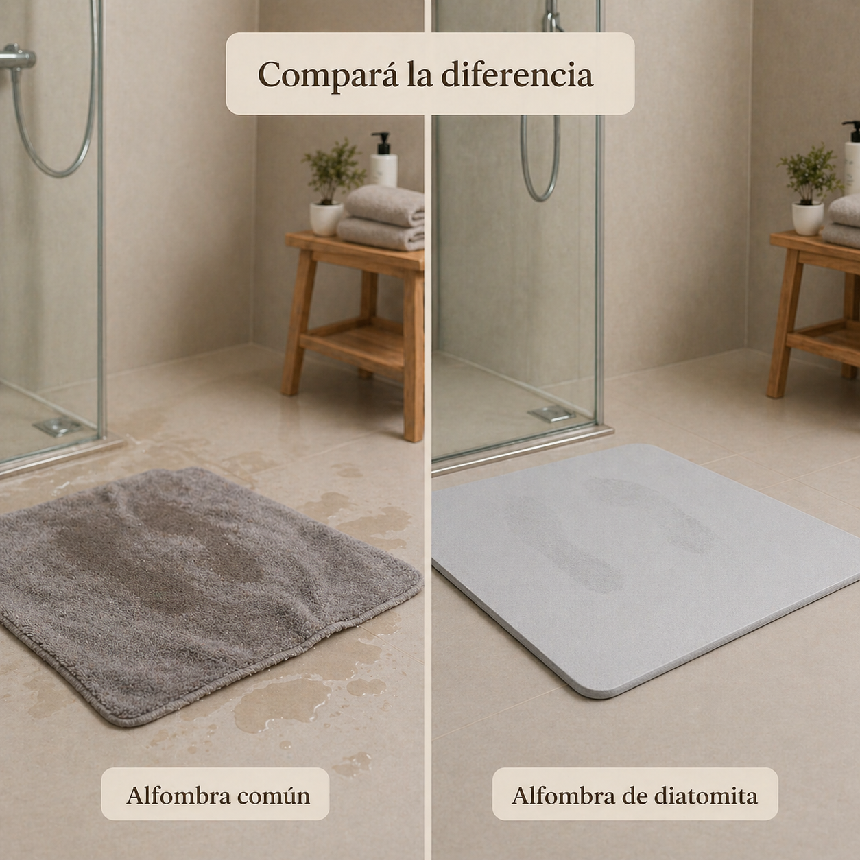Ba&ntilde;o m&aacute;s seco con alfombra diatomita