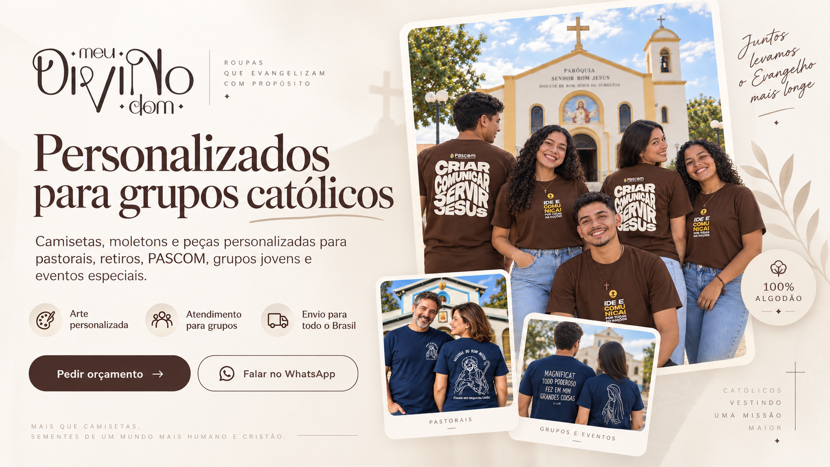 Camisetas personalizadas para grupos católicos