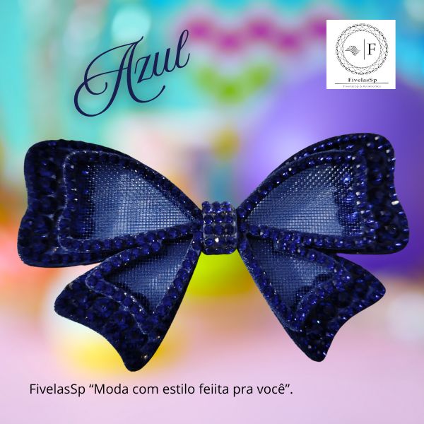 Laço de Tela com Strass Resistente Pacote com 1 par