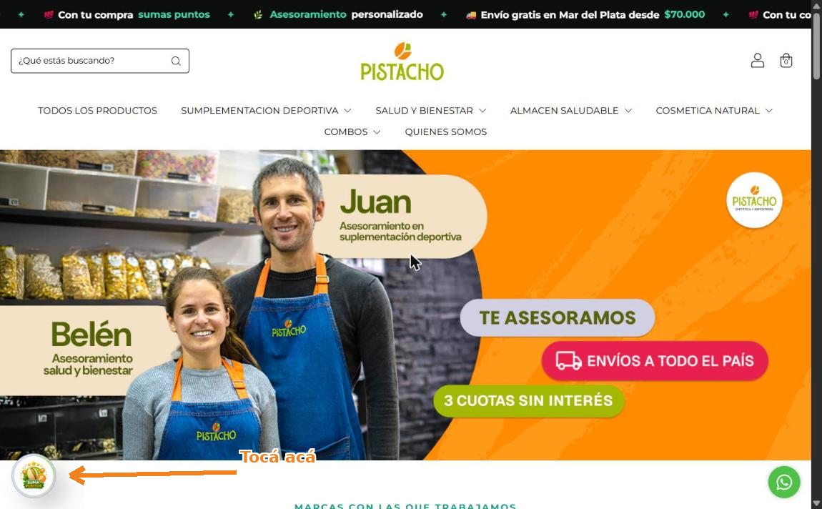 Ícono Suma Puntos en el sitio de Pistacho